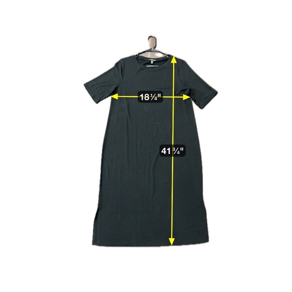Eileen Fisher Crewneck Short Sleeve T-Shirt Dress Black Sz Small Minimalist - Picture 6 of 9